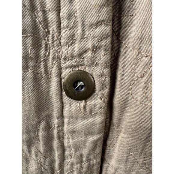 Womens Beige Quilted Button-Up Jacket By BTB Woman 2X 100% Cotton Made In Canada - Picture 12 of 14